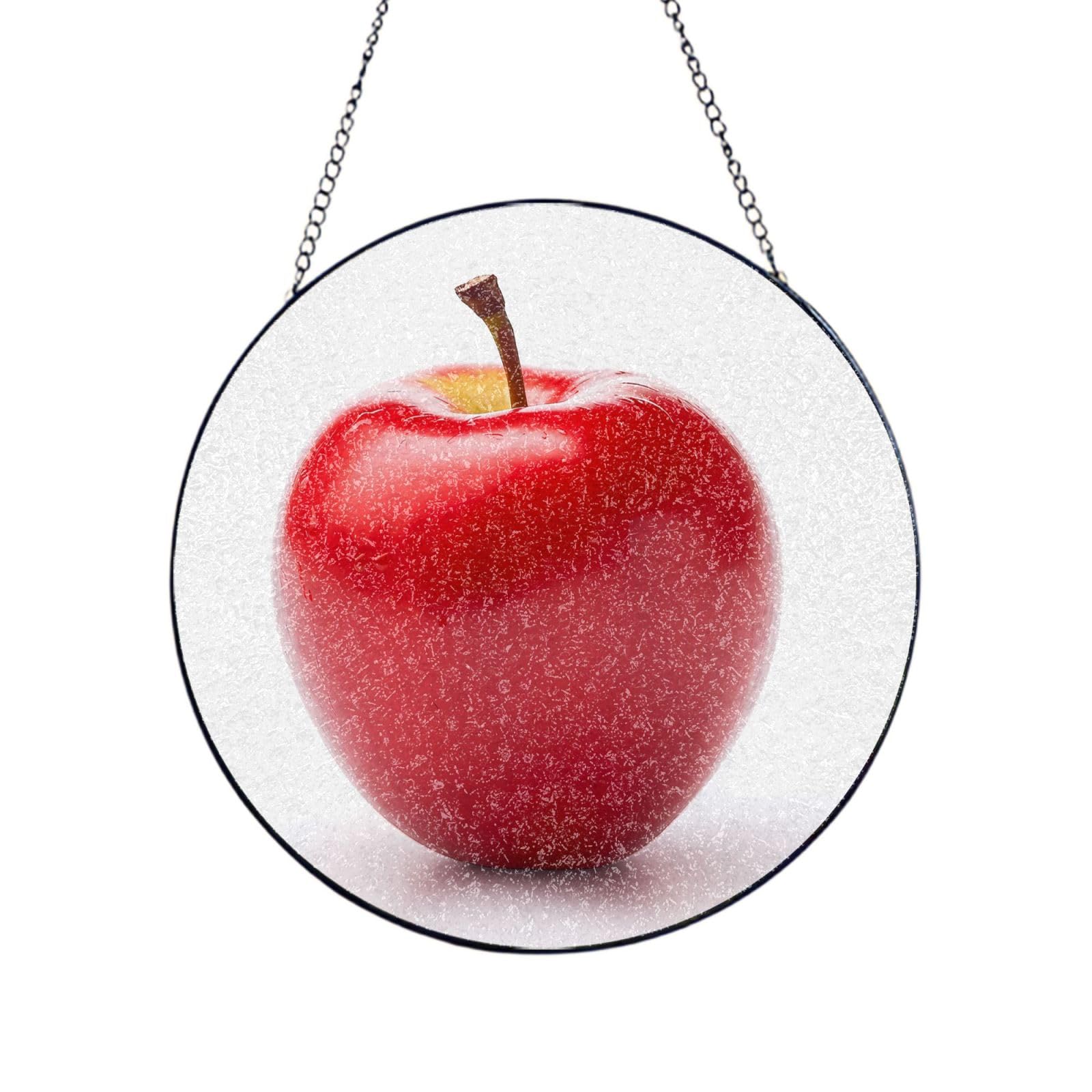 Poezjzw Stained Glass Window Hanging - Red Fruit Sun Catcher For Door Garden Home Decor Christmas Mother'S Day Birthday Gifts 10in（25cm）