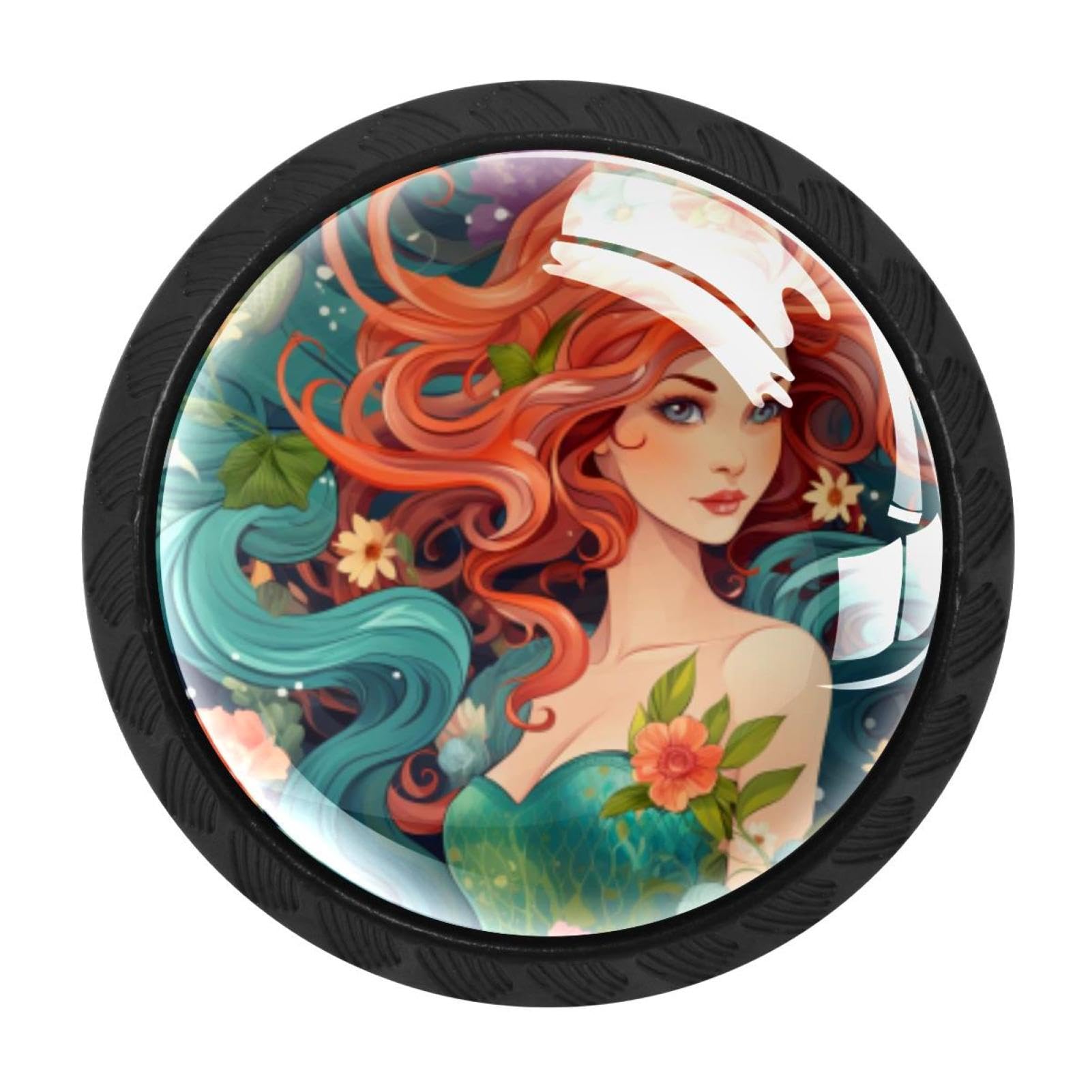 Chenzzzz Multicolored 08 4 Pack Mermaid Kitchen Cabinet Knobs Drawer Knobs Dresser Knobs Matte Black Zinc Knobs Drawer Pulls Door Knobs Dresser Drawer Handles Knobs For Dresser Drawers
