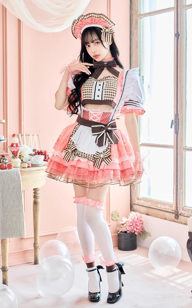 【コスプレ衣装】マカロンメイドカラー：コットンキャンディピンク 71NX04HPXpL._AC_UY1000_.jpg