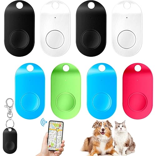 8 Packs Portable GPS Tracking Mobile Tracking Anti Loss Smart Device Key Finder Locator GPS Finders Tracker Device for Pets Dog Cat Wallet Keychain Luggage,Alarm Reminder(Multicolor)
