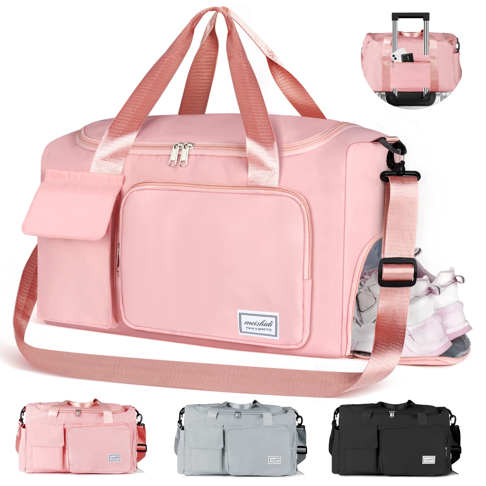 CS COSDDIWomens Mens Sports Gym Bag Duffle Bag, Pink-a, Gym Bag Sports Bag Travel Bag