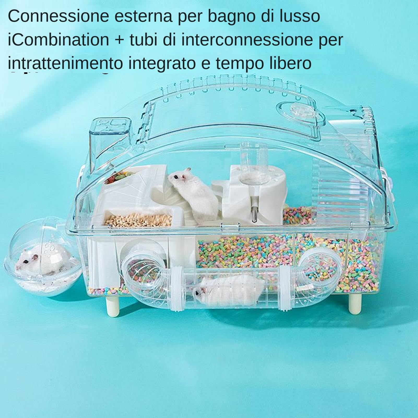 Gabbia Per Criceti Recinto Habitat Animali Domestici | Habitat Per Animali Domestici Con Ventilazione Adatto per Riccio, Cincillà, Coniglio, Porcellino d'Nano, Furetto, Criceto e