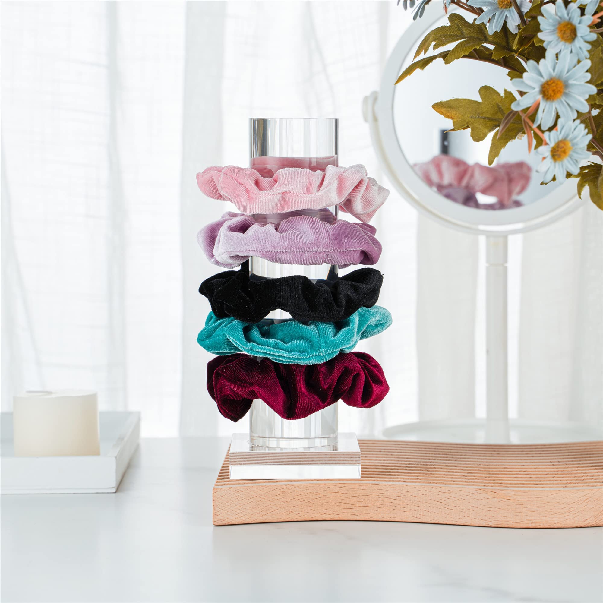 Acrylic Scrunchie Holder StandGirl Clear Scrunchy Tower Hair Tie Acrylic Scrunchie Holder StandGirl Clear Scrunchy Tower Hair Tie