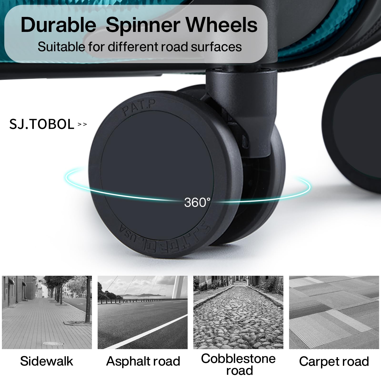 Hanke Luggage Sets 3 piece Carry On Luggage with Wheels PC Hard Shell Suitcases Lightweight Checked Travel Luggage Extra Large Travel Suitcase Woman Men 20/24/29 Inch(Caribbean Blue) - 5