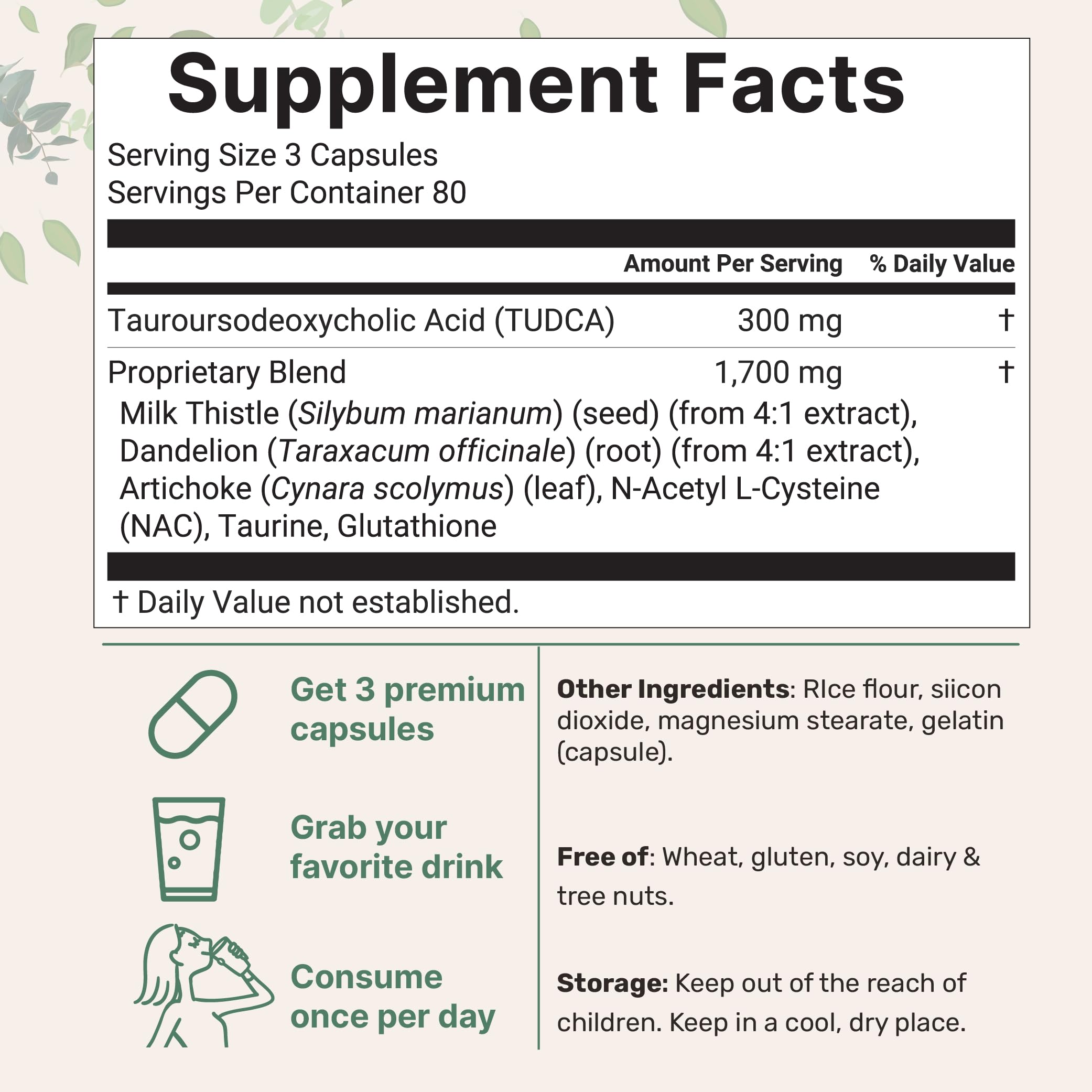 Amazon.com: Micro Ingredients TUDCA Bile Salts 2,000mg Supplement, 240  Capsules | 7-in-1 Complex with NAC, Milk Thistle, Glutathione, Dandelion &  Artichoke | Extra Strength Tauroursodeoxycholic Acid
