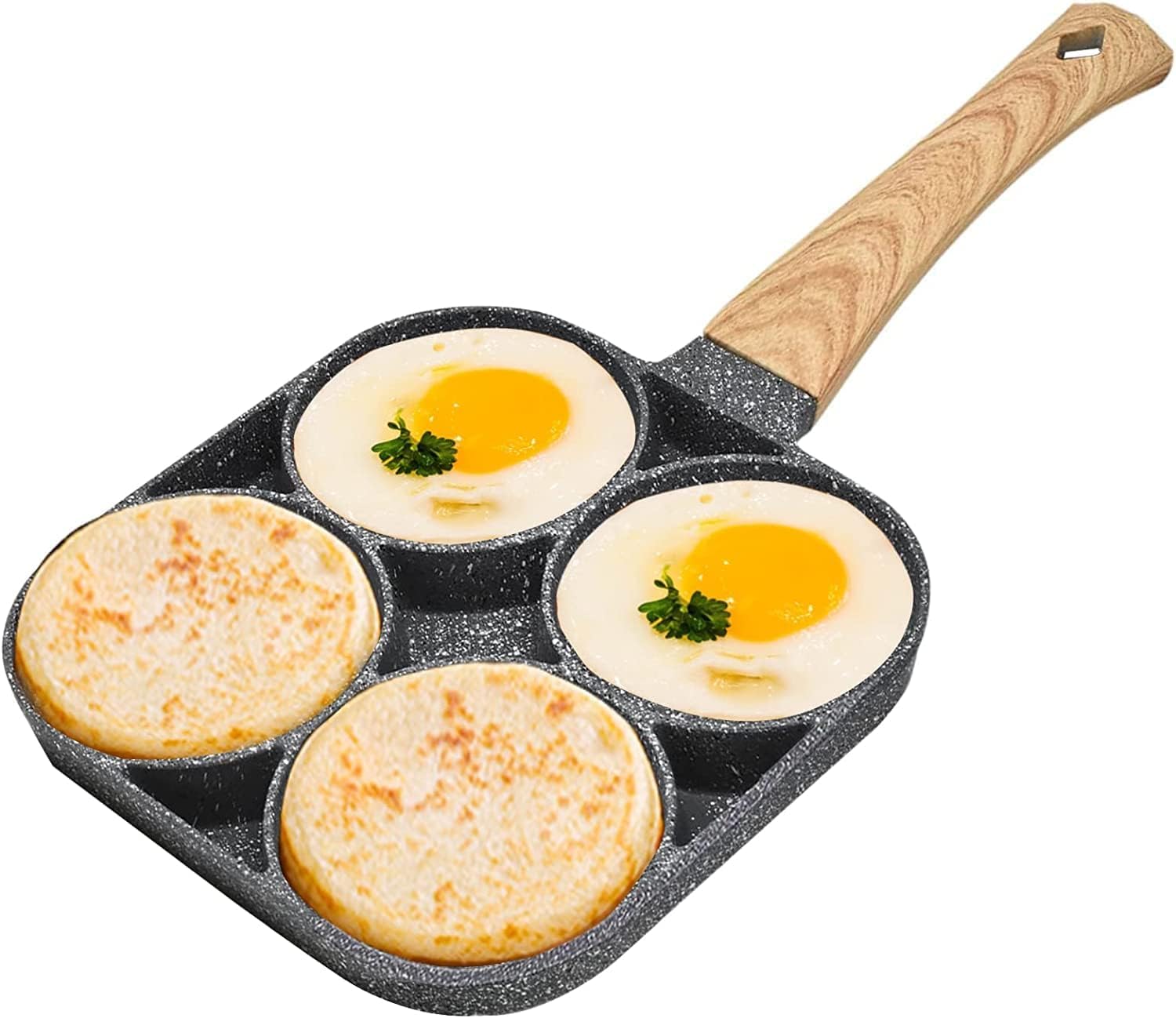 KOOSREEL Egg Frying Pan, Non-Stick Egg Cake Pan Aluminium Breakfast Steak Fried Burger for Induction Hob Stove Gas