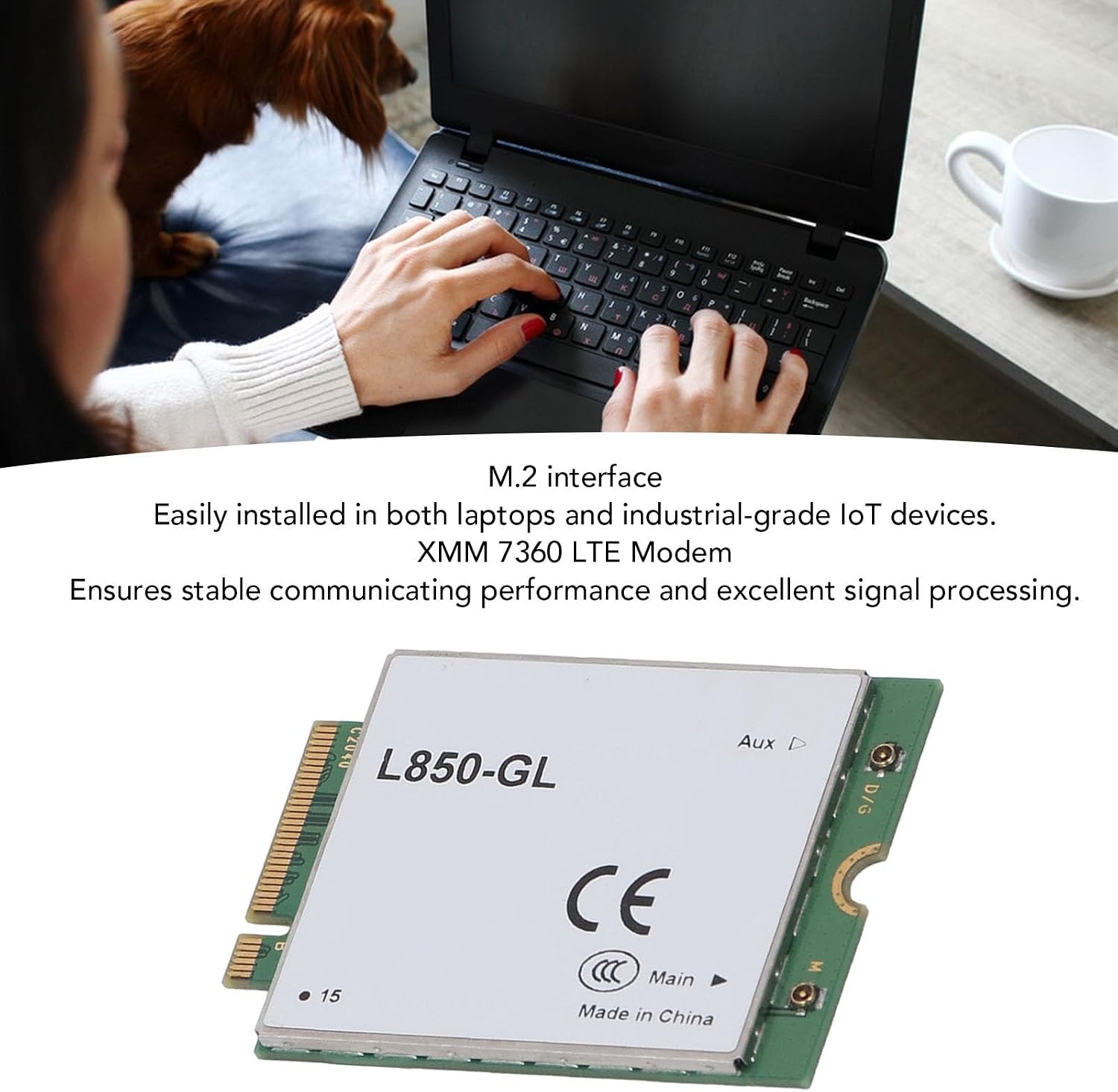 Multi Band Network Card Module, 4G LTE M.2 7360 LTE Modem WWAN Module for Laptop, High Speed Data Transmission, Stable Connection in Complex Networks