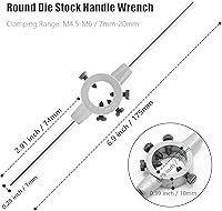 Vista 5 de Llave de mango redondo de 0.787 in, soporte de mango de llave de troquel, mango de soporte de troquel de rosca resistente (métrico, M4.5-M6)
