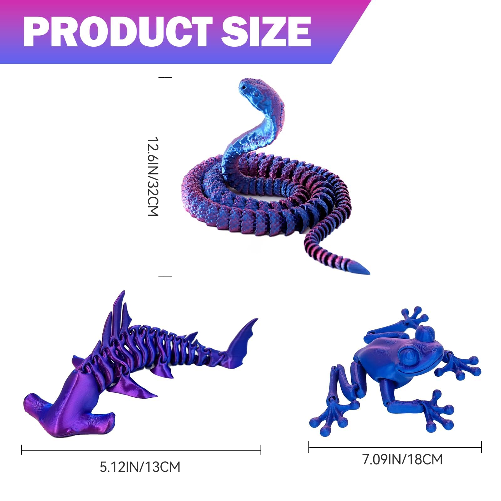 nnOuOnn 6PCS 3D Printed Animals - Image 3