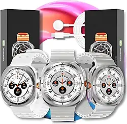 Smartwatch Microwear MA27 Watch Ultra, Tela IPS 47mm, GPS Integrado, A Prova D'Água IP68, Bluetooth, Bússola, Relogio Inteligente Feminino e Masculino (Prata)