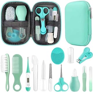 Baby Grooming Kit, Infant Safety Care Set with Hair Brush Comb Nail Clip...