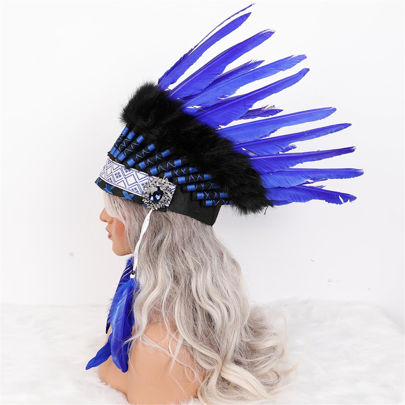 Helles indisches Stammes Kopfschmuck Cosplay Haarband mit weichem Stoff für einzigartige Anlässe und Fotografie Indische Kopfbedeckung