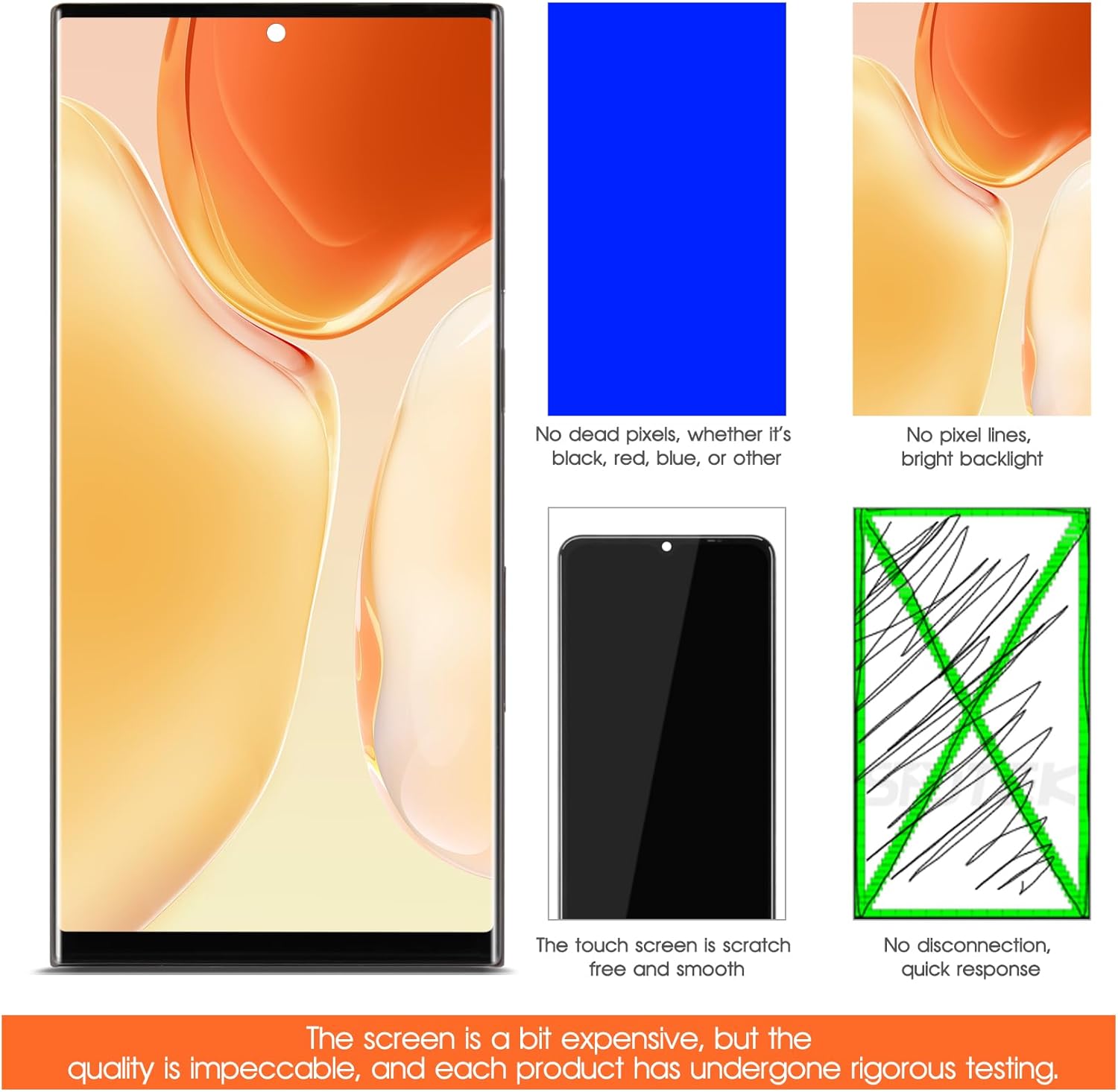 TFT for Samsung Galaxy S22 Ultra Screen Replacement for Display Samsung S22 Ultra LCD S908B SM-S908U Screen Digitizer Touch Assembly with Burgundy Frame (Original Size,No Fingerprint)