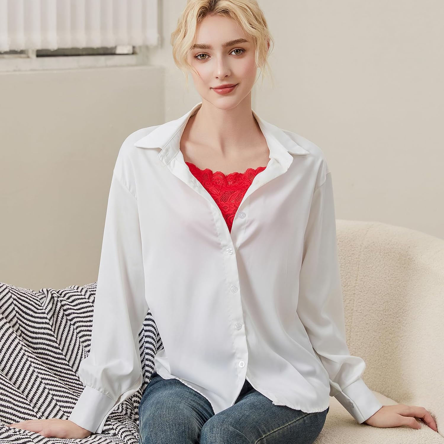 Lady Lace Wearable Mock Camisole Bra Insert Overlay Modesty Panel Vest. - Image 4