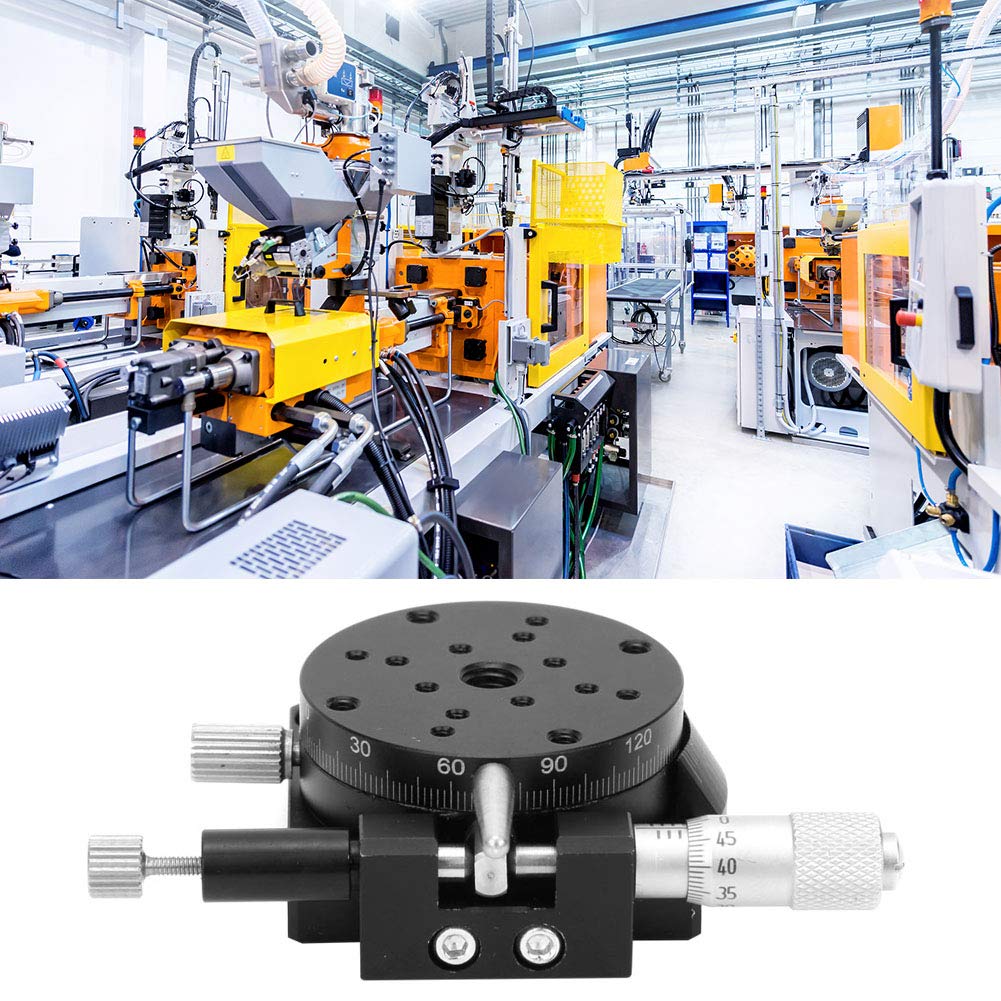 RSP40-L Mikrometryczna Platforma Przesuwna Oś R, Ręcznie Regulowana Prowadnica Liniowa, Stop Aluminium, 40mm, Anodowana na Czarno, Obciążenie 9.8N