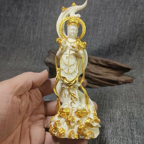 Miniatura 7 de Estatua de Quan Yin, estatua de la divinidad de Guan Yin Feng Shui, decoración de meditación Kuan Yin, decoración de oficina en casa