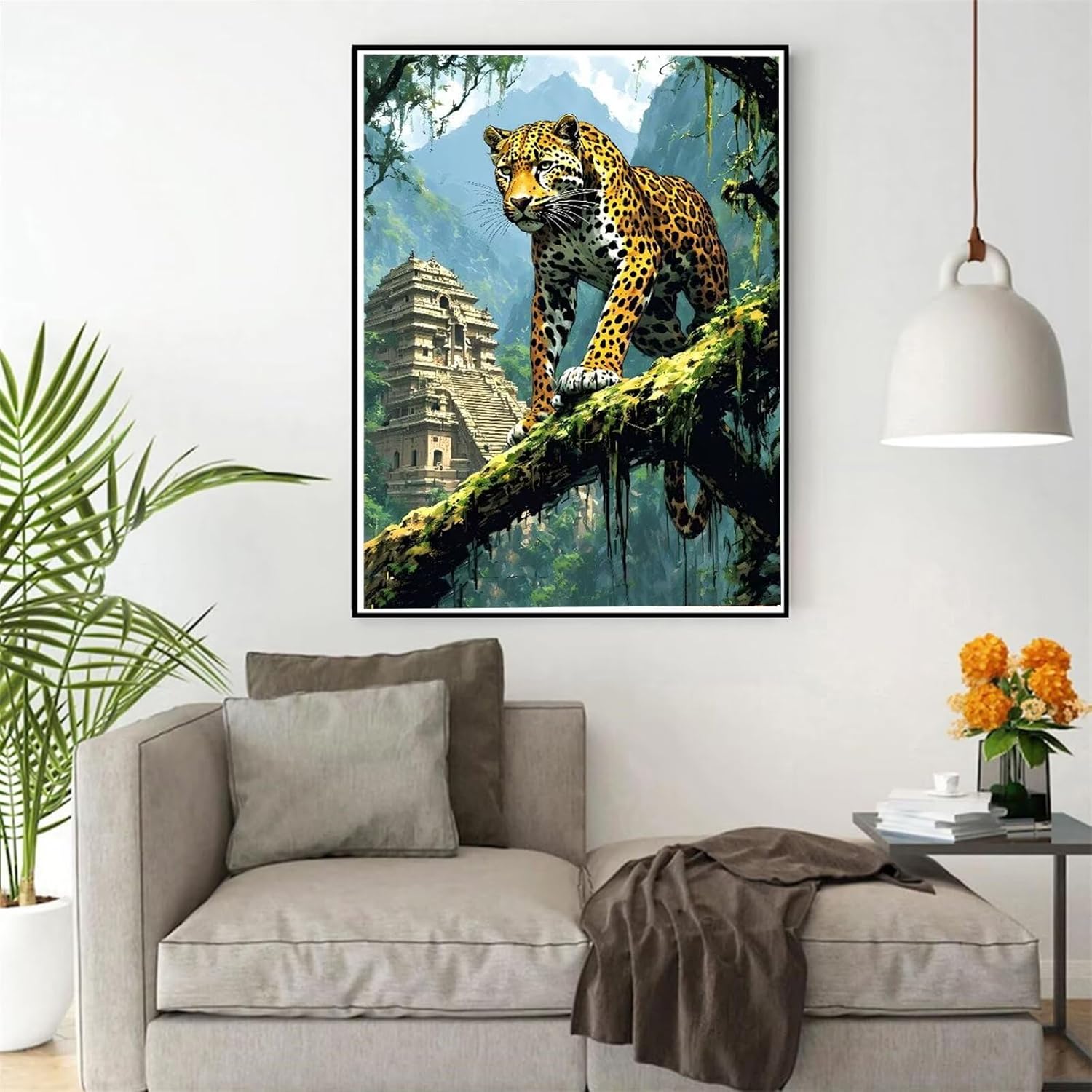 Leopard Tree Diamond Painting Kits for Adults, Diamond Art Painting Kits for Beginners, DIY Full Drill Round Gem Art 5D Crystal Art Paint by Numbers, Hobbies for Women Gifts 28x40inch P-21