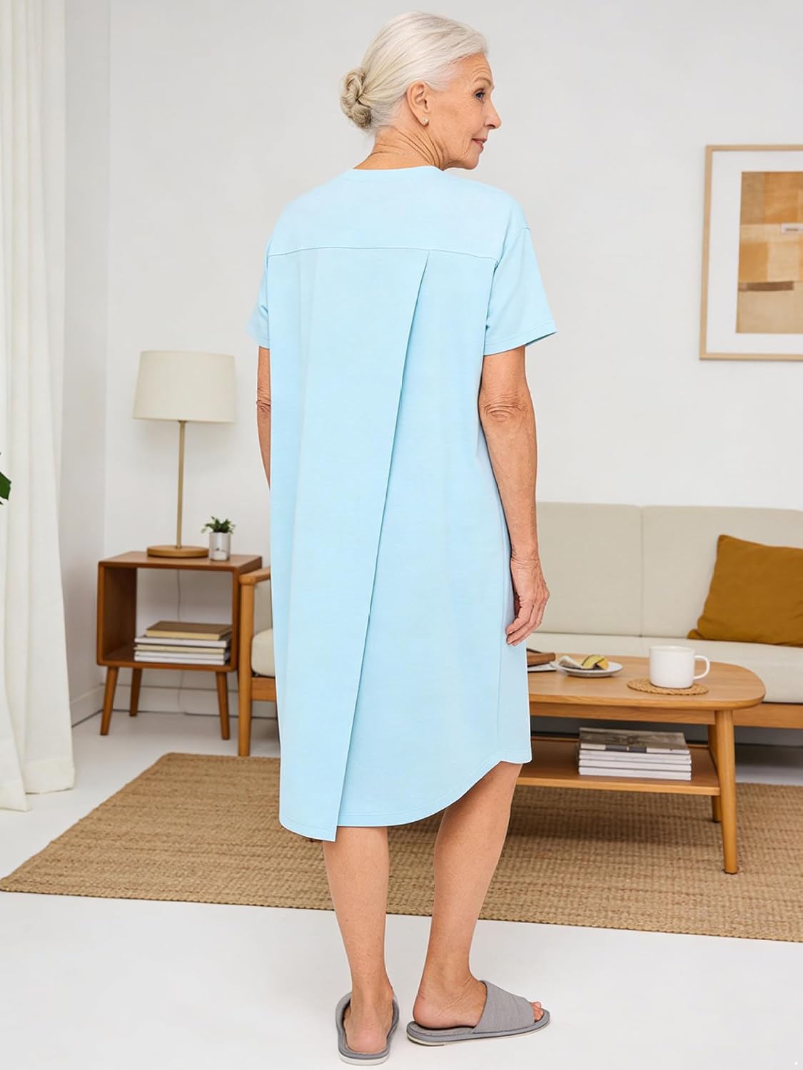 Hospital Gowns for Women Tear Away Back Dress Post | Back Surgery Dresses Soft Adaptive Clothing Nightgown