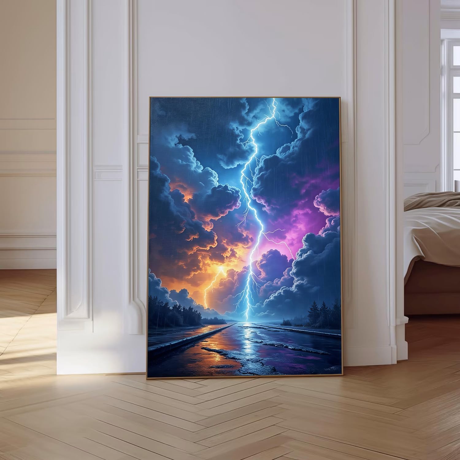 VeGuude Diamond Art Kits for Adults,Colorful Lightning 5D Diamond Painting Dots Art Kits for Adults Beginner, DIY Full Round Gem Crystal Art Paint by Diamond,for Home Wall Decor 12x16 inch image 2
