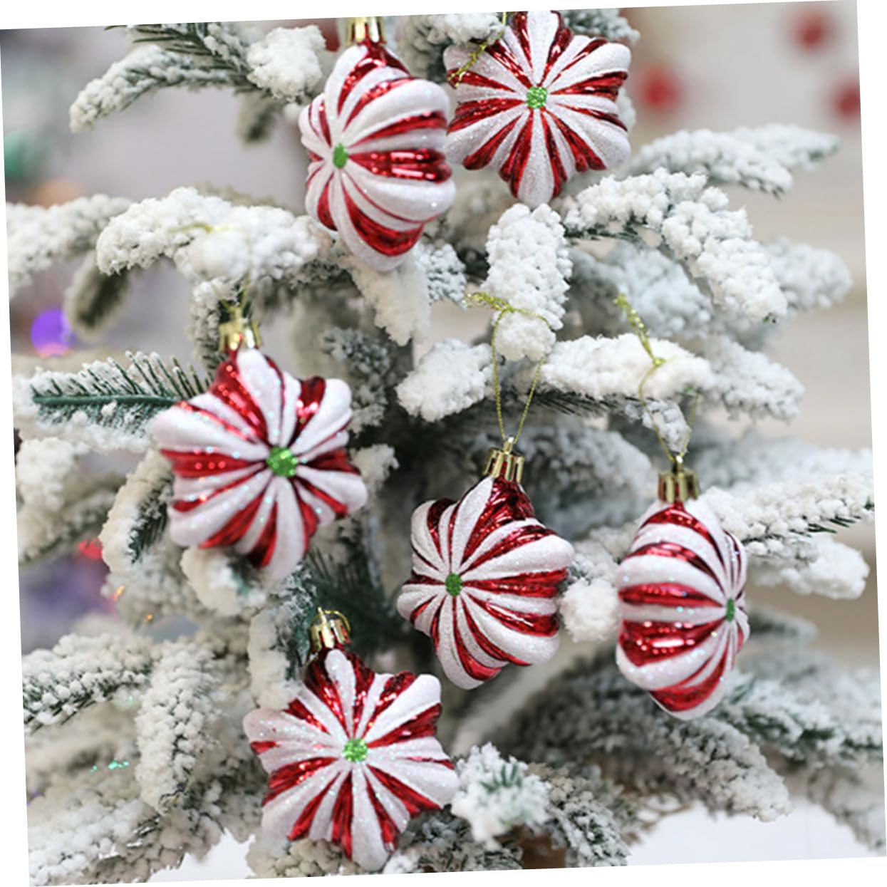 Cabilock Adornos Colgantes Navideños para Árbol De Navidad Bolas Decorativas con Diseño Temático Ornamentación Ligera Y Duradera para Festivo 6 Piezas X 5