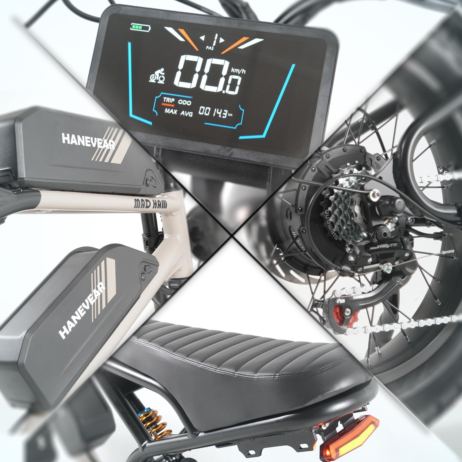 Vélo électrique pour Adultes, E Bike 85Nm Moteur Double | 2*18Ah 48V Batterie Jusqu'à 150km+, Suspension Intégrale, Frein à Disque Hydraulique, Vélo Tout-Terrain Electrique pour de Montagne