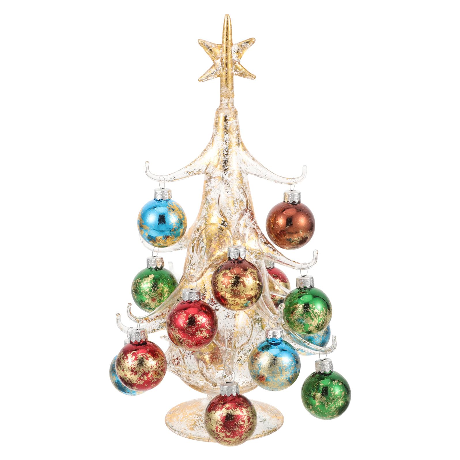 Statue d'Arbre de Noël en Verre Jaune d'Exception, Décoration de Prestige
