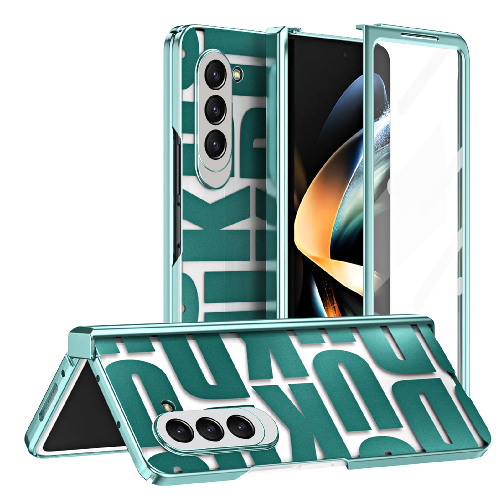 Coque rigide premium Samsung Galaxy Z Fold 5 transparente verte - 8