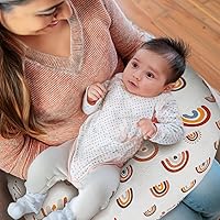 Vista 8 de Paquete de 2 fundas de almohada de lactancia de muselina 100% algodón, bohemias, neutrales, elásticas, extraíbles para bebés, almohadas