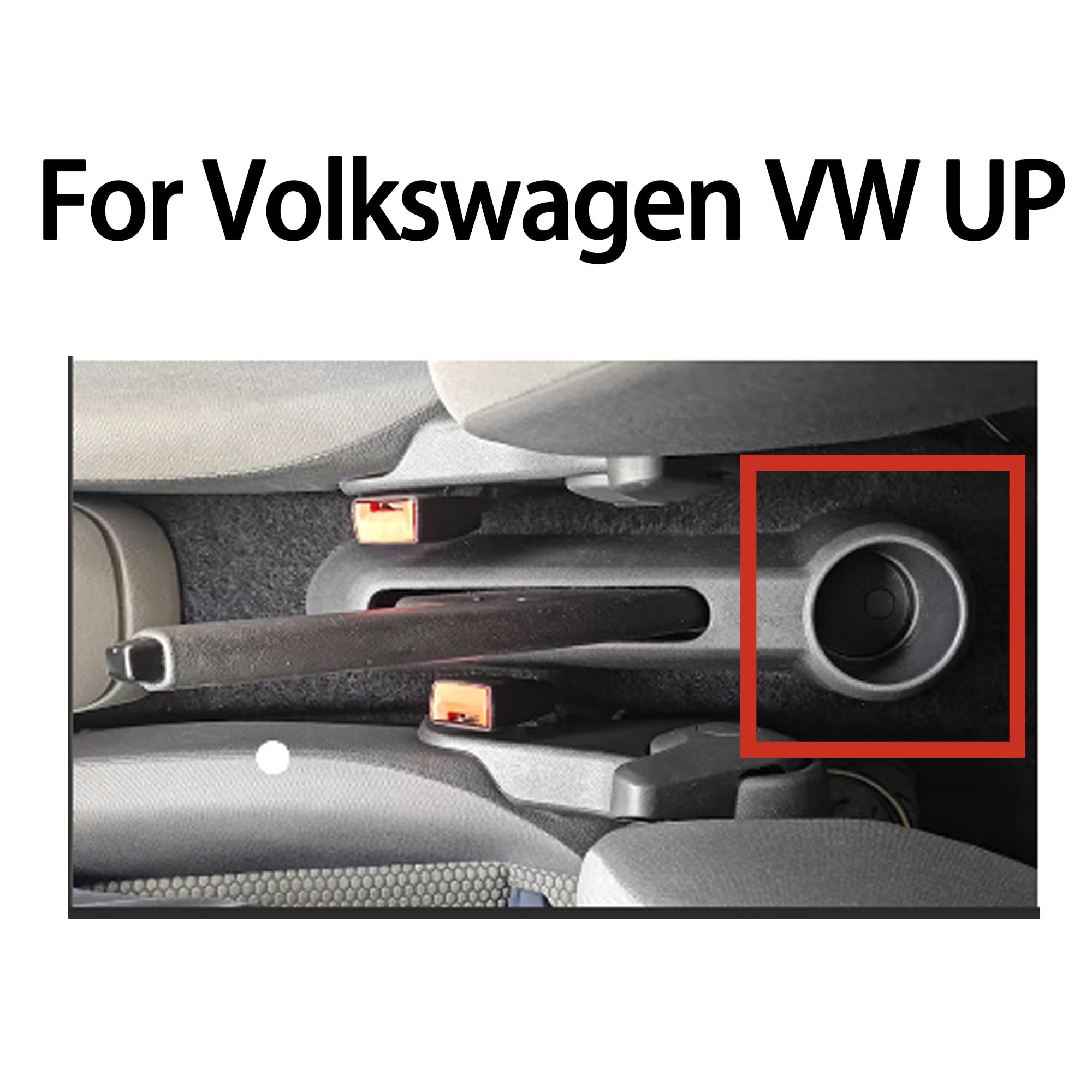 Auto Armlehnen für VW UP 2009-2017 Mittelkonsolen für Kfz Doppelter Stauraum mit Getränkehalter Einfache Montage Bequemes und strapazierfähiges Leder Schwarz (Schwarze Linie)