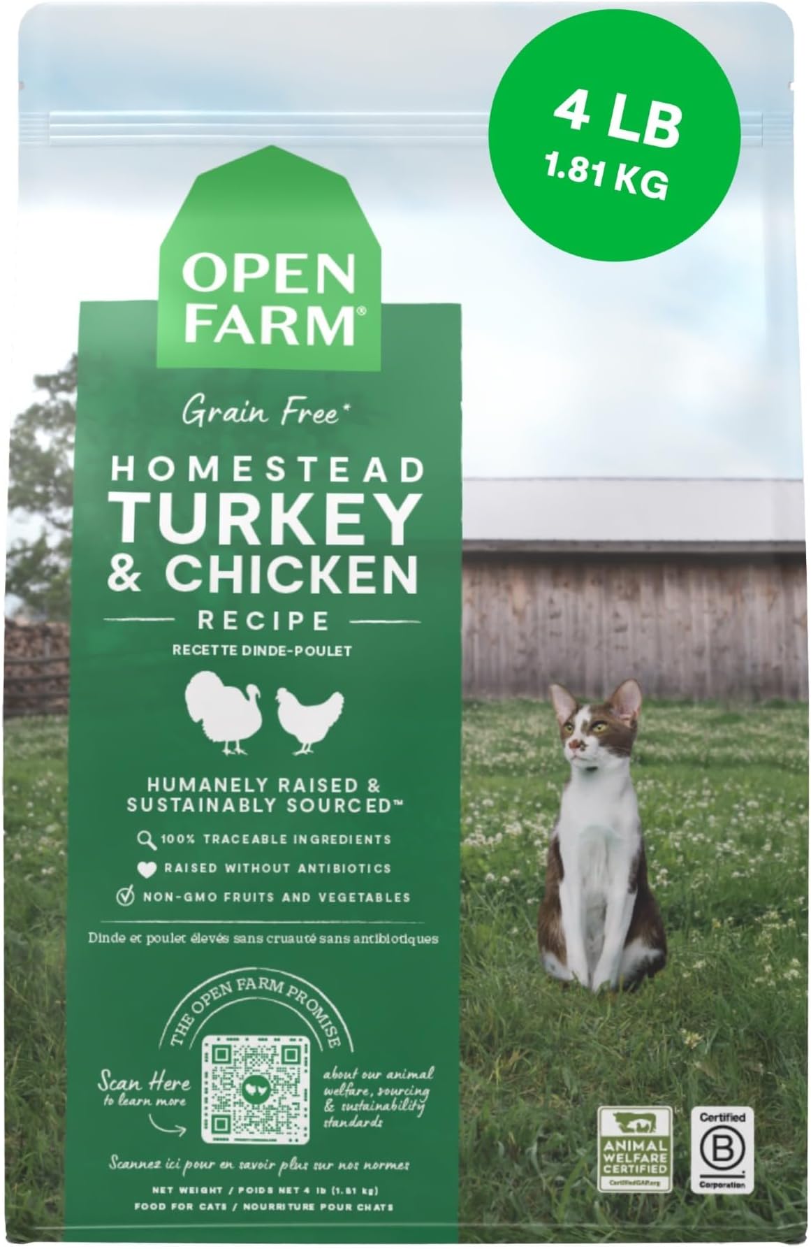 Grain Free Homestead Turkey & Chicken Dry Cat Food - 1.81KG