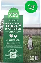 Open Farm Grain Free Dry Cat Food, Turkey & Chicken Kibble, 4lb Bag | All Life Stages, High Protein, Prebiotic Fibers, 100% Traceable Ingredients, Non-GMO Fruits & Veggies.