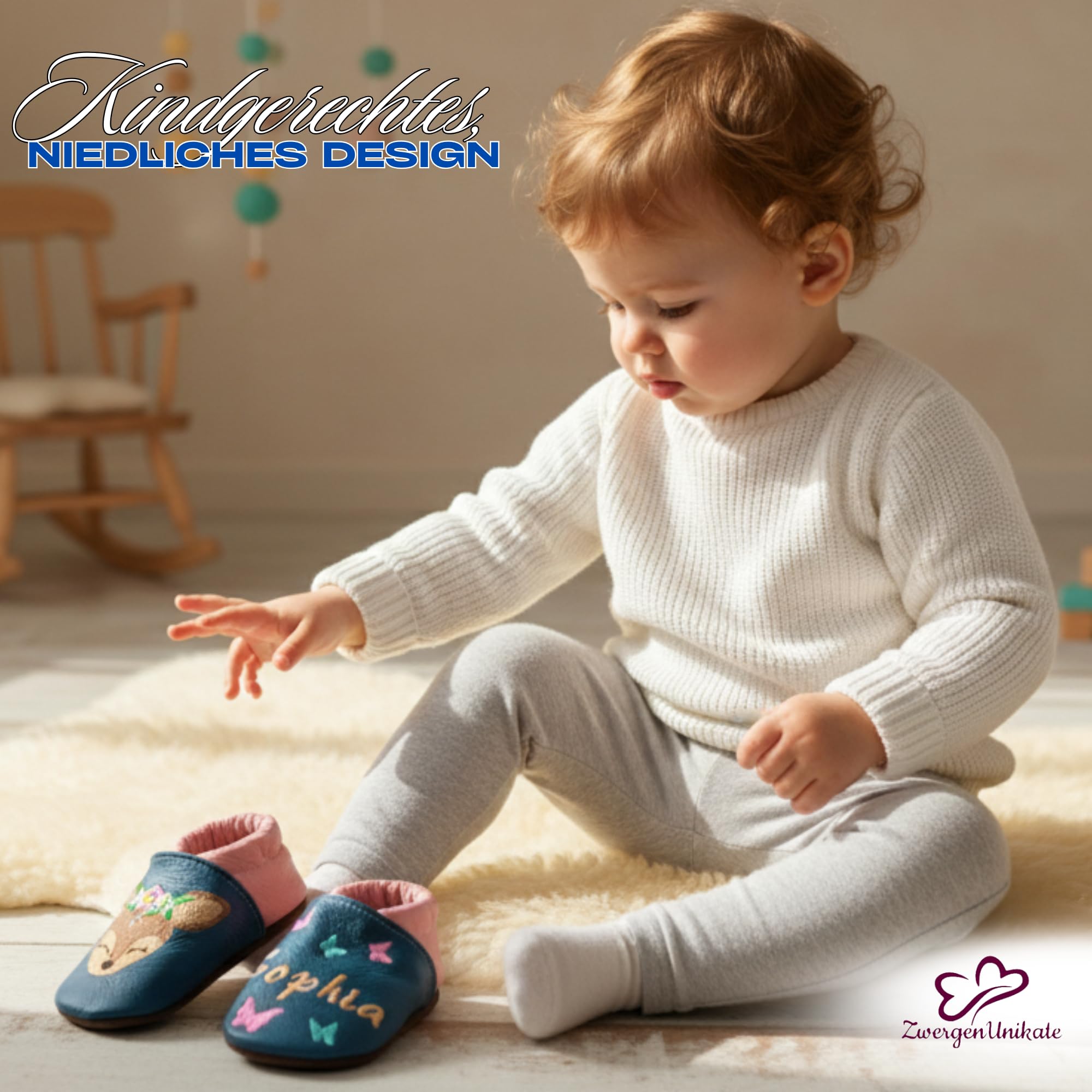 Handmade Krabbelschuhe Baby – Weiche Lederschuhe Babys & Lederpuschen Kinder, Personalisiert mit Namen, Rutschfeste Lauflernschuhe für Mädchen & Jungen, Ideal für die ersten Schritte (Pferd)