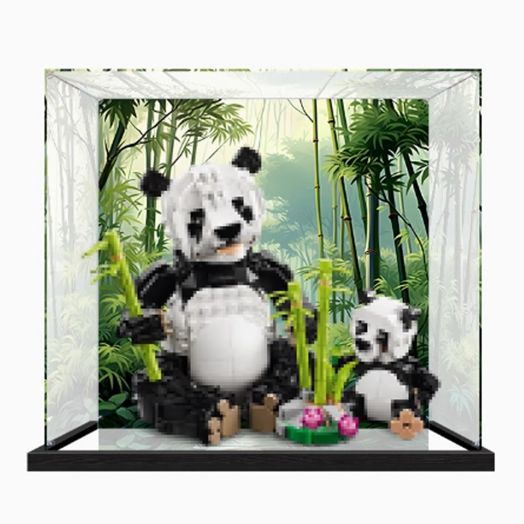 Feifanboyang Transparent Acrylic Display Case For Lego 31165 Panda Family Model, Dustproof Display Case, Model Collection Display Case (Model Not Included)