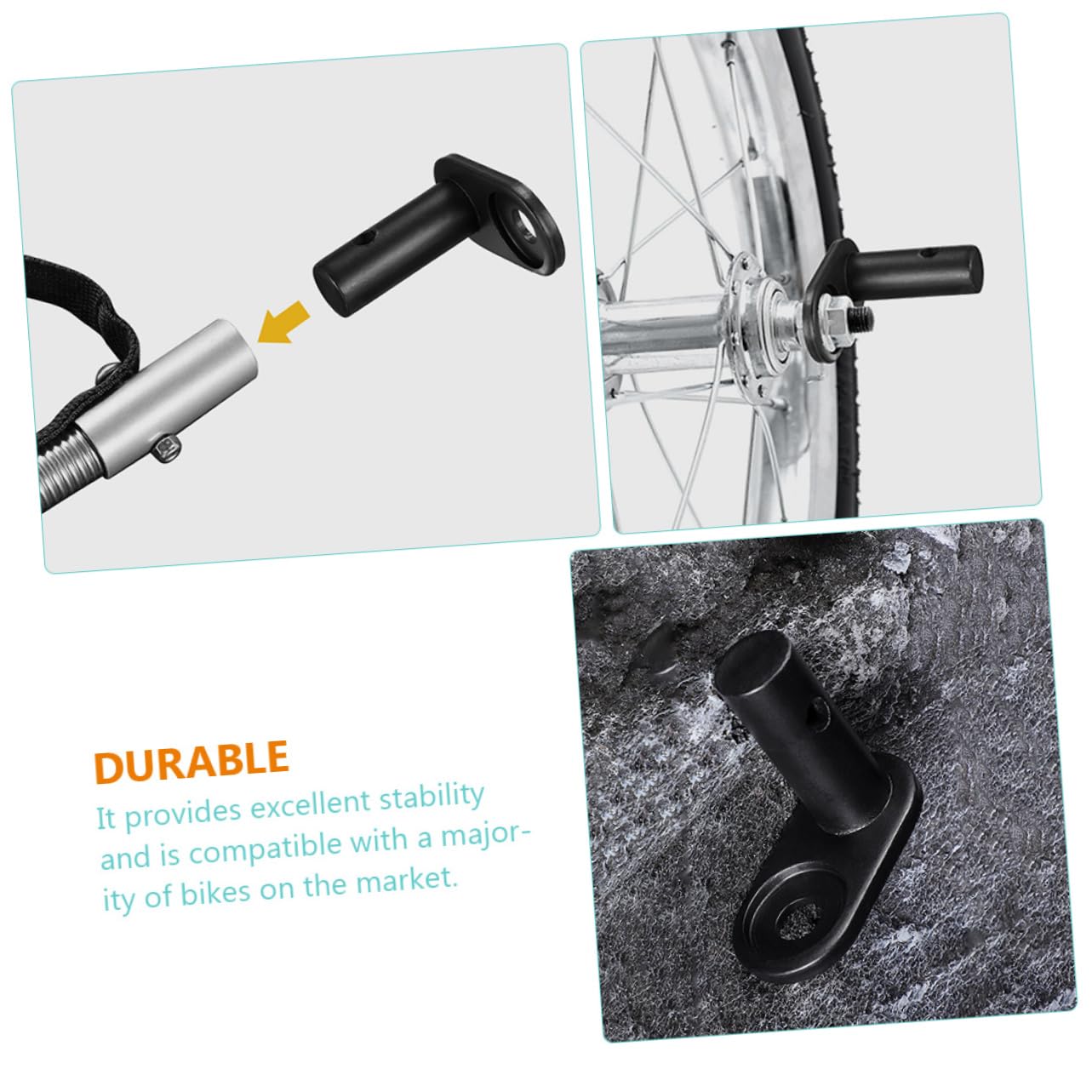 Abaodam Universelle Fahrradanhängerkupplung 3 Stück Stahl Gepäckträgerzubehör Anhängerbefestigung Einfach Montierbar Fürs Fahrrad Anhänger Für Kinder Haustiere Outdoor