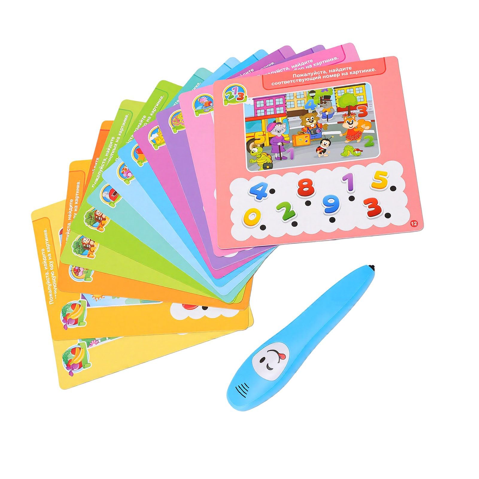 EMUKOEP Russian Reading Cards for Kids, Logic Training Sound Cards with