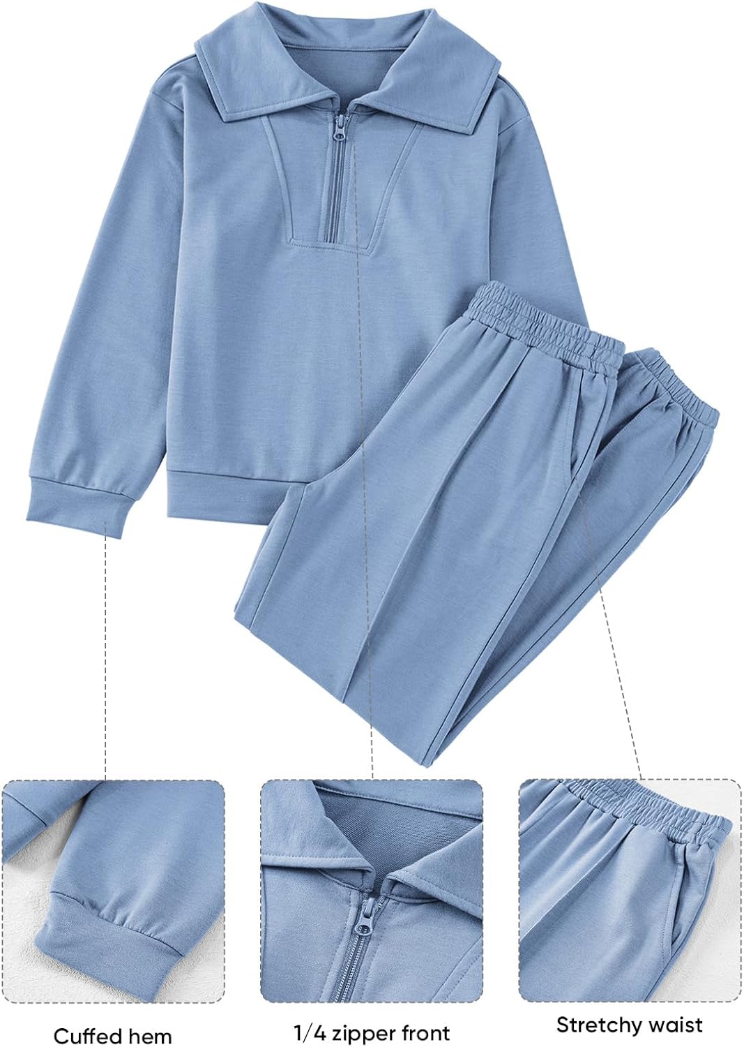 blibean Teen Girls Fall Cotton Sweat Suits Kids Pants Sets Size 6-15 Years - Image 4