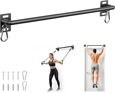 HANDBODE Wall Mounted Pull Up Bar for Doorway, 36'' Chin Up Bar | 500 lb Capacity, Thickened Steel Construction, Joist Mounted