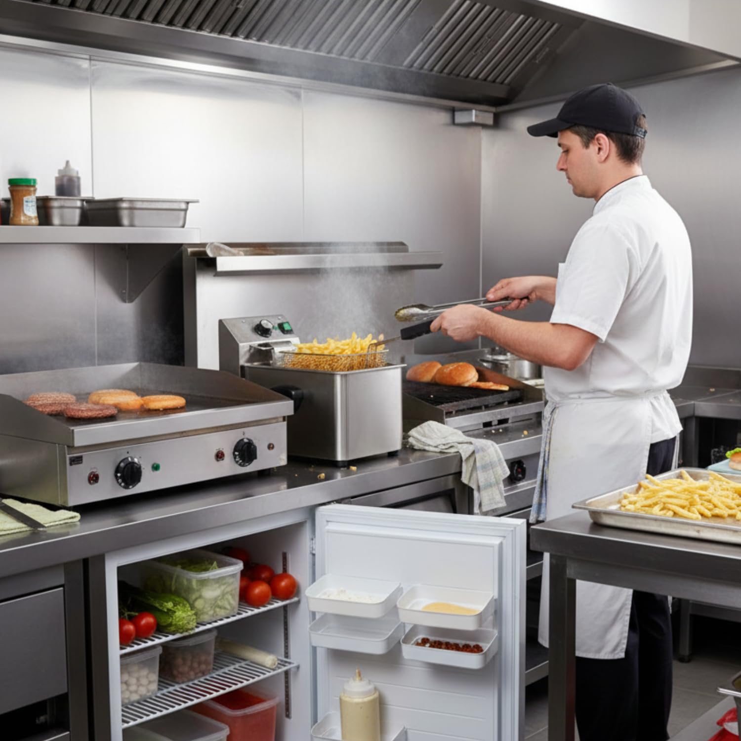 Friteuse Électrique Professionnelle 4 Litres - 1 Cuve - 2500 W