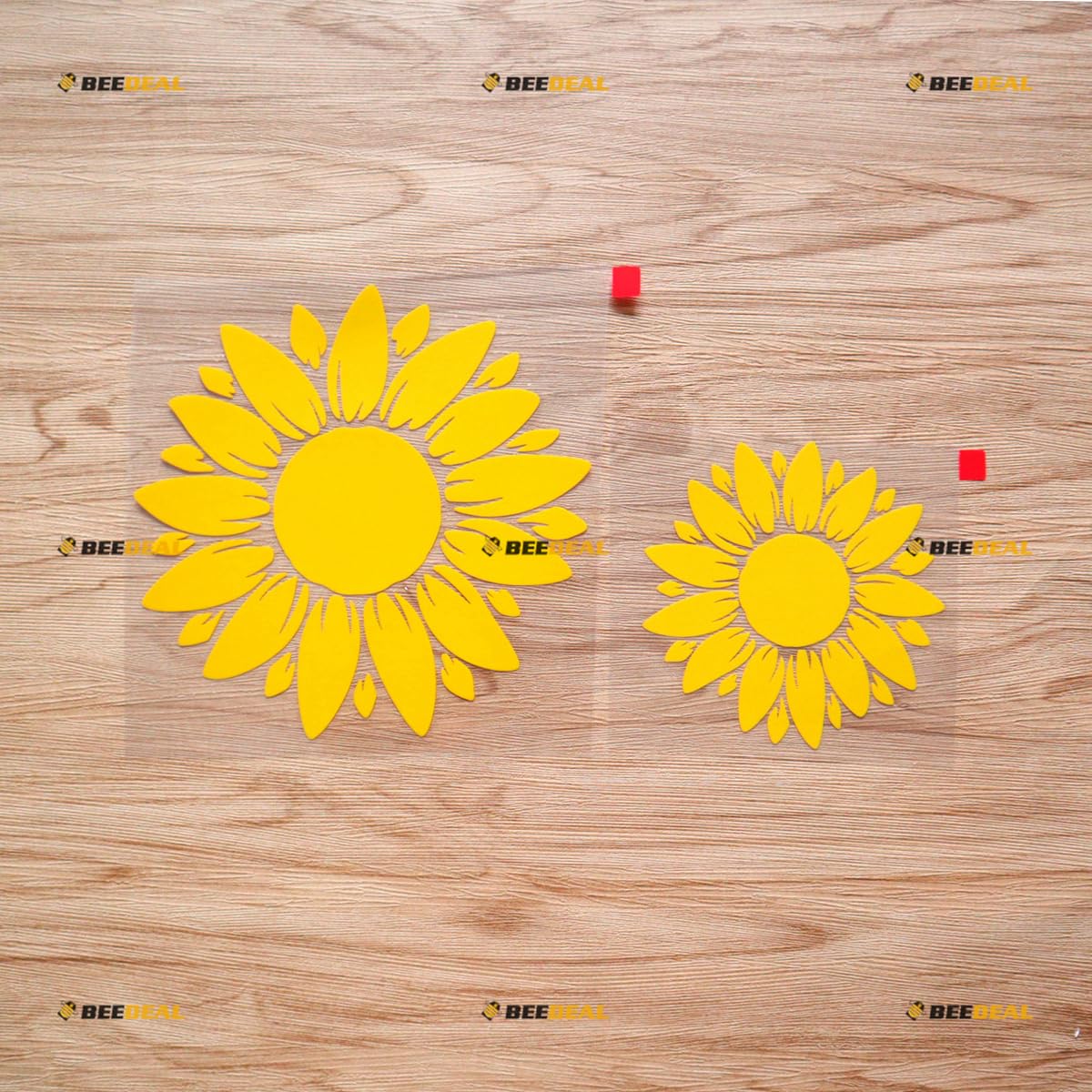 Sunflower Flower Helianthus Floral 11202d Sticker Decal Vinyl - 2 Pack Yellow, 4 Inches, 6 Inches - No Background Die Cut for Car Boat Laptop Cup