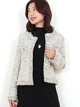 Amazon | [モードアラカルト] レディース ノーカラージャケット