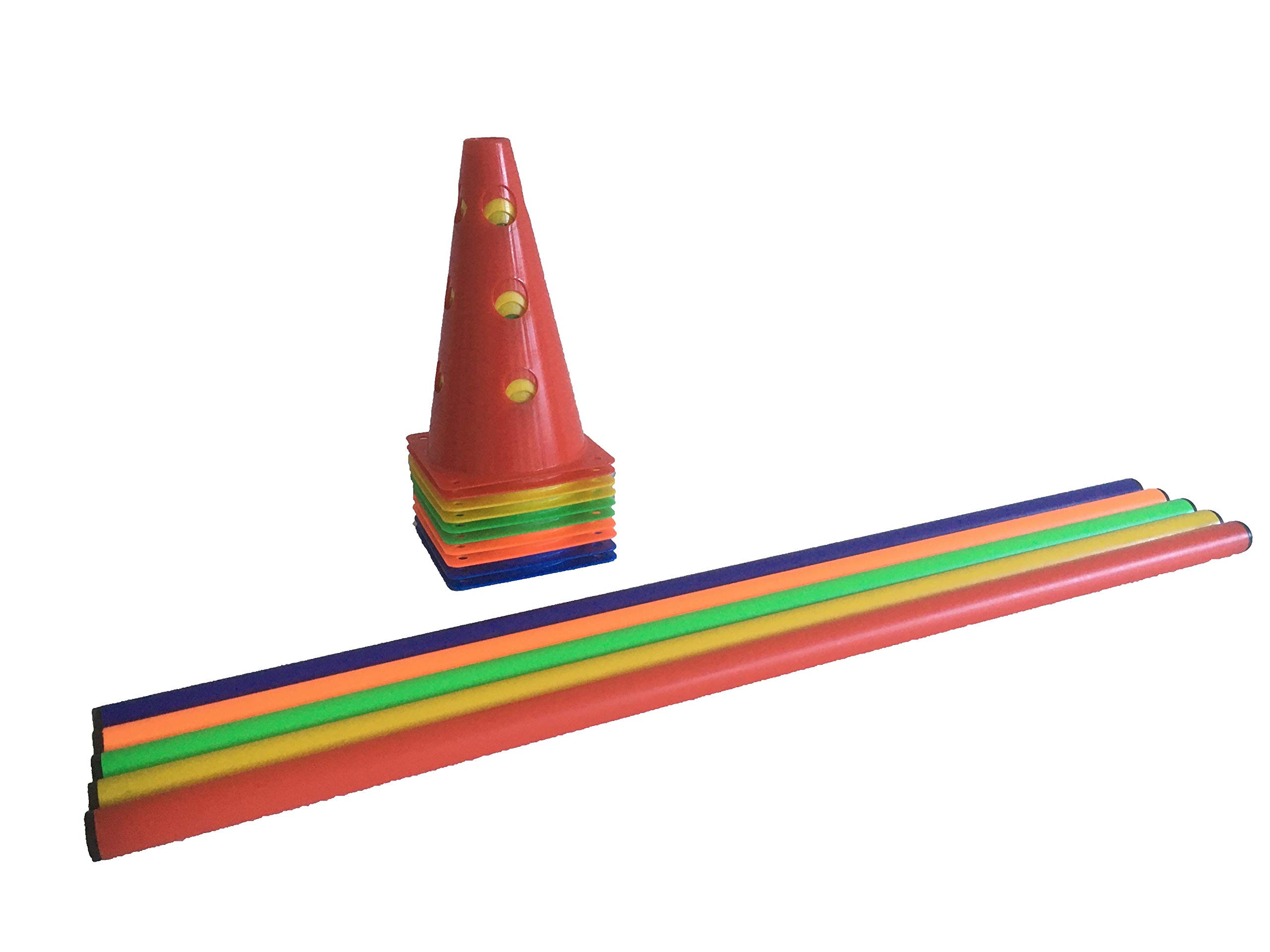 5er Set Steckhürden 23 cm, Kegelhürden für Agility in 5 Farben (Standard)