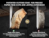 Vista 4 de Cuchillo de pan para pan casero, cuchillo dentado multifunción de 10.6 pulgadas, cortador afilado de afeitar, cortador de pan de acero alemán