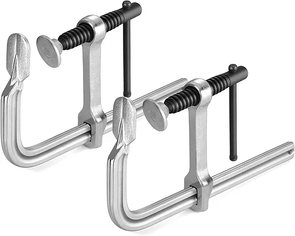 Jorgensen Bar Clamps, 6-Inch Heavy-duty Drop Forged Steel Bar Clamps for Woodworking and Welding, 2 Pack 6-In Bar Clamp