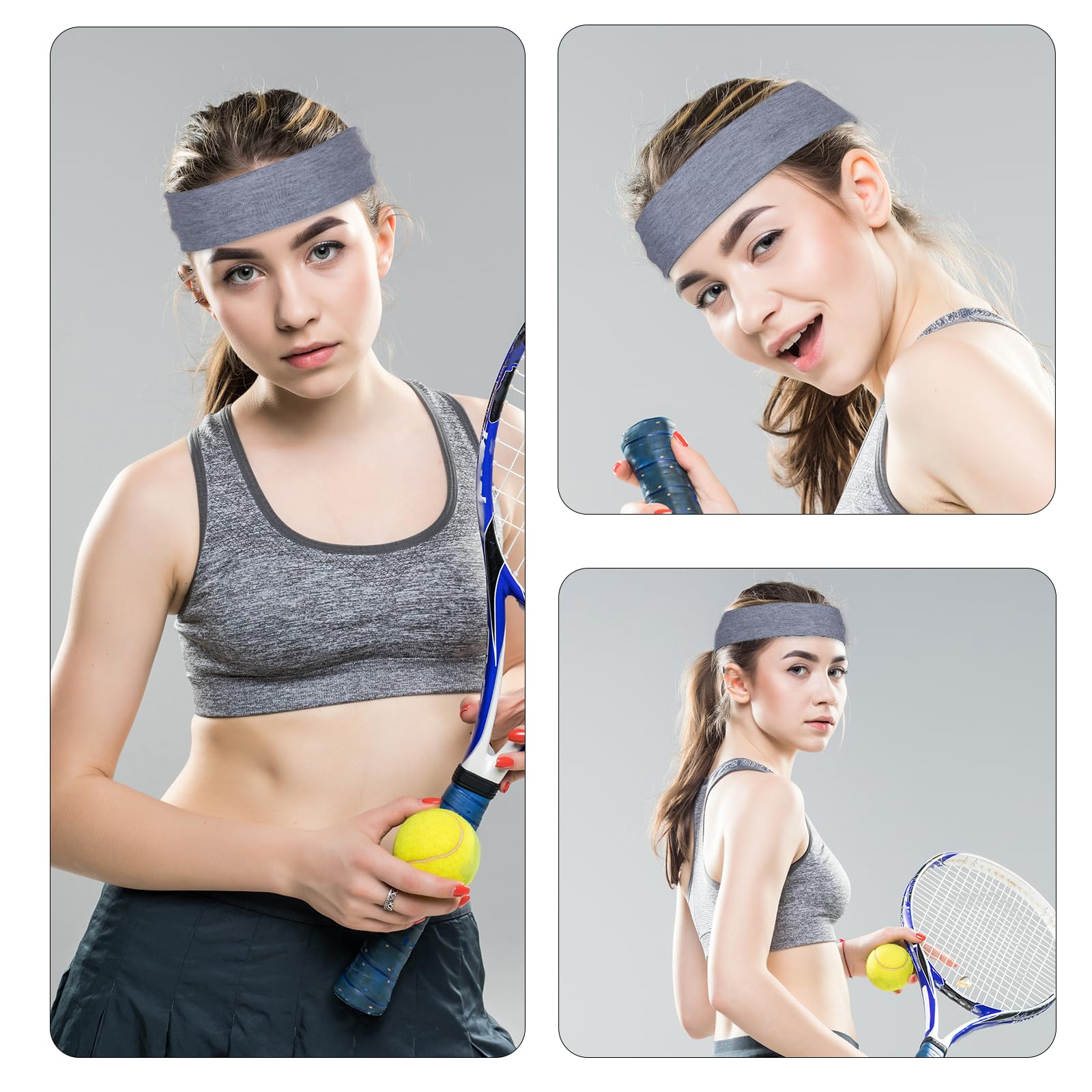 3 sztuki opasek na głowę do jogi, opaska na czoło dla kobiet, na lato, do uprawiania sportu, biegania, ćwiczeń, na siłownię, do jazdy na rowerze, czarna, biała, różowa, 3 sztuki