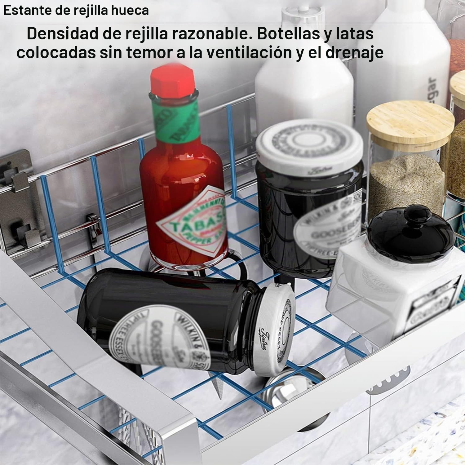 Escurreplatos Colgante, Escurreplatos De 2 Niveles sobre Fregadero Escurridor De Platos De Acero Inoxidable Montado En La Pared con Escurridor Y Jaula para Palillos Colgantes,60CM
