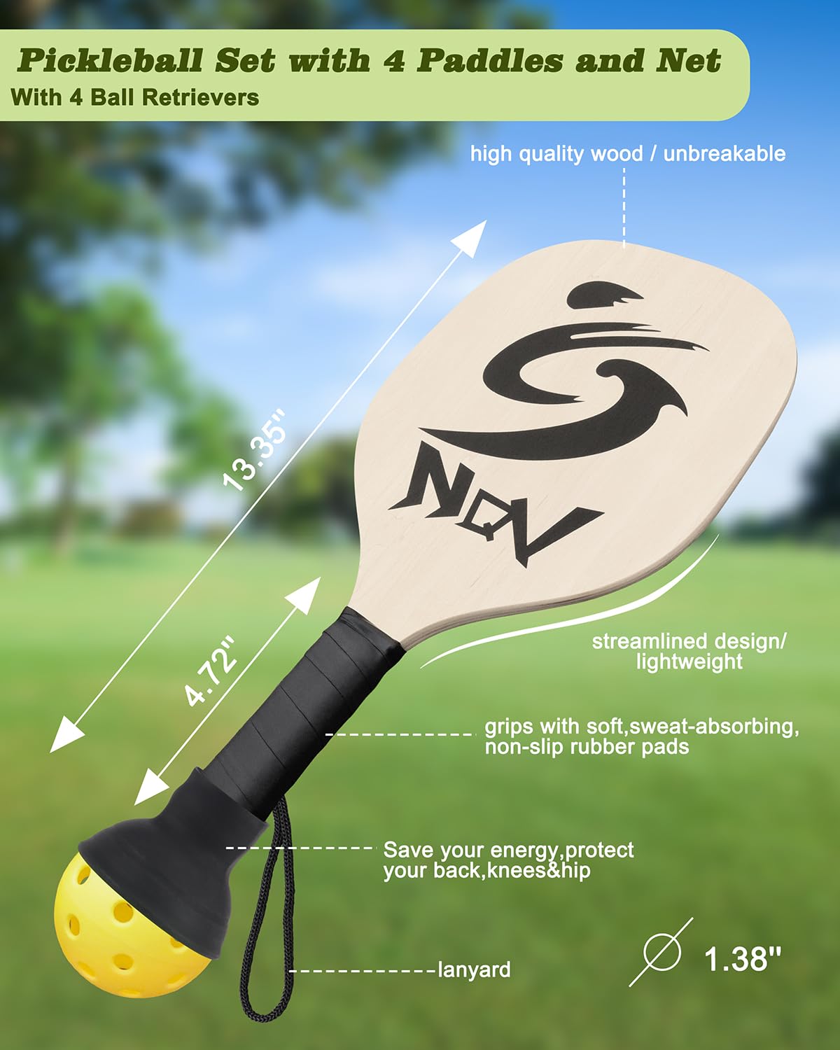 Amazon | NQV ピックルボールセット ネット付き 10フィート