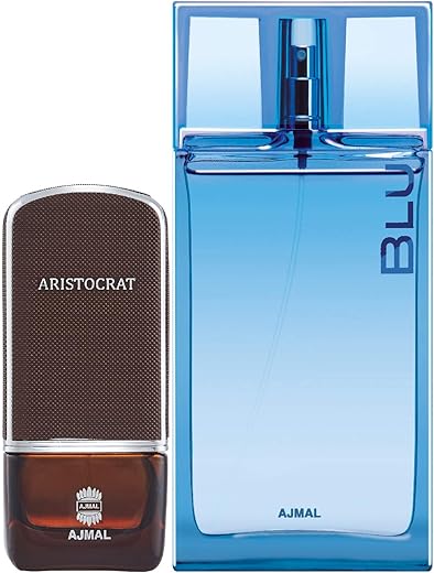 Ajmal Aristocrat EDP Citrus Woody Perfume 75ml for Men and Blu EDP Aquatic Woody Perfume 90ml for Men