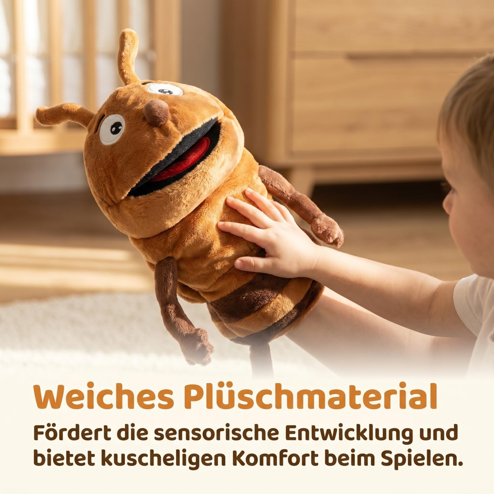 minkissy Handpuppe Ameise Aus Weichem Plüsch Material Spielzeug Für Junge Mädchen Zum Spielen Und Geschichtenerzählen Geeignet Für Puppenspiel Und Eltern-Junge Mädchen-interaktion