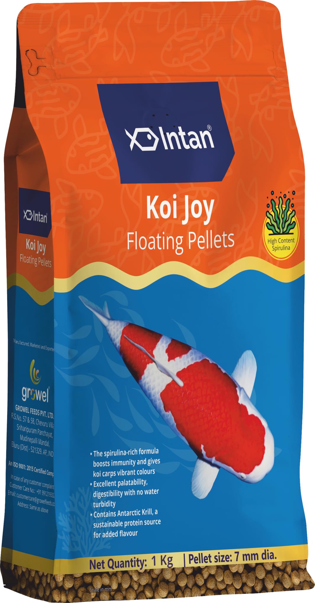 Aquatic Intan Koi Joy Pellets | Floating Pellets for All Types of koi Fish | Fish Food for Health & Growth | Large Pack 1 Kg, Pellet Size 7 mm Dia (B0CW654XK2) Amazon Price History, Amazon Price Tracker