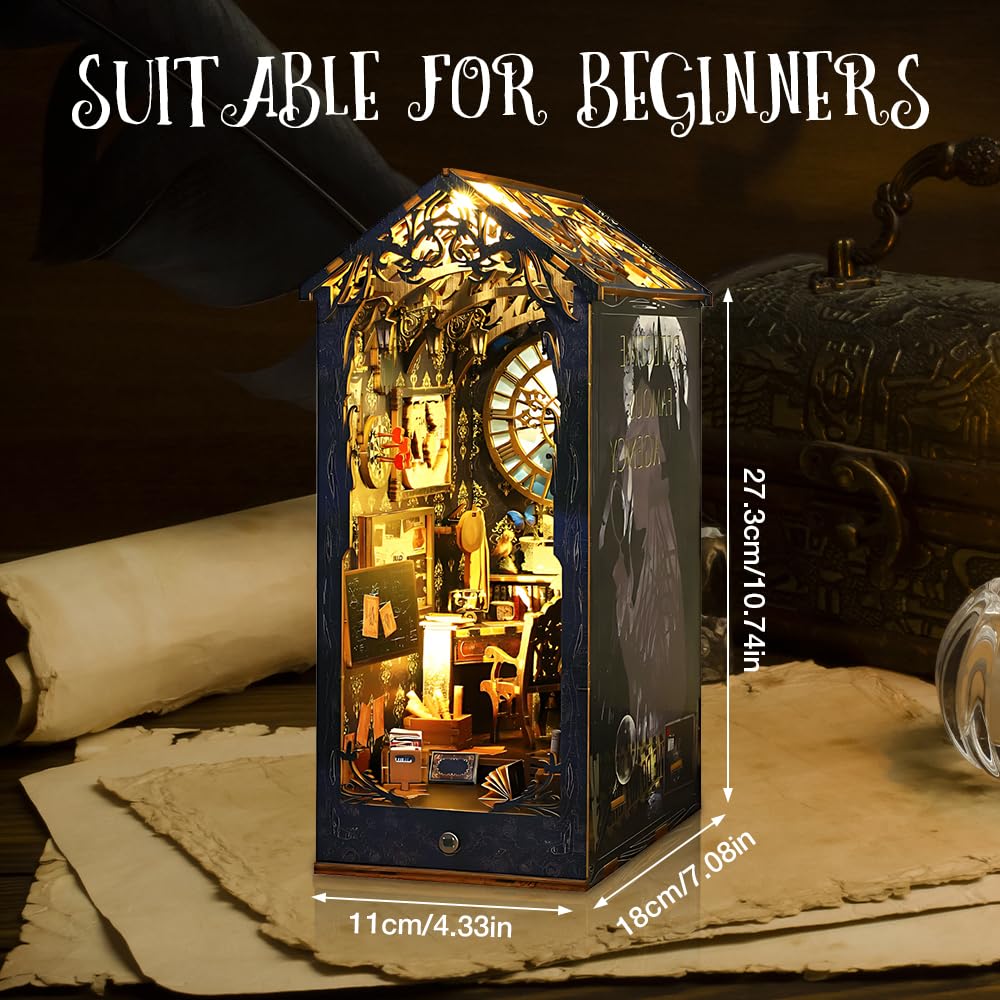 DIY Book Nook, model ADDLIVE Book Nook, miniaturowa biblioteka budowlana ze światłem LED, miniaturowe puzzle 3D, dla dorosłych i nastolatków od 14 lat